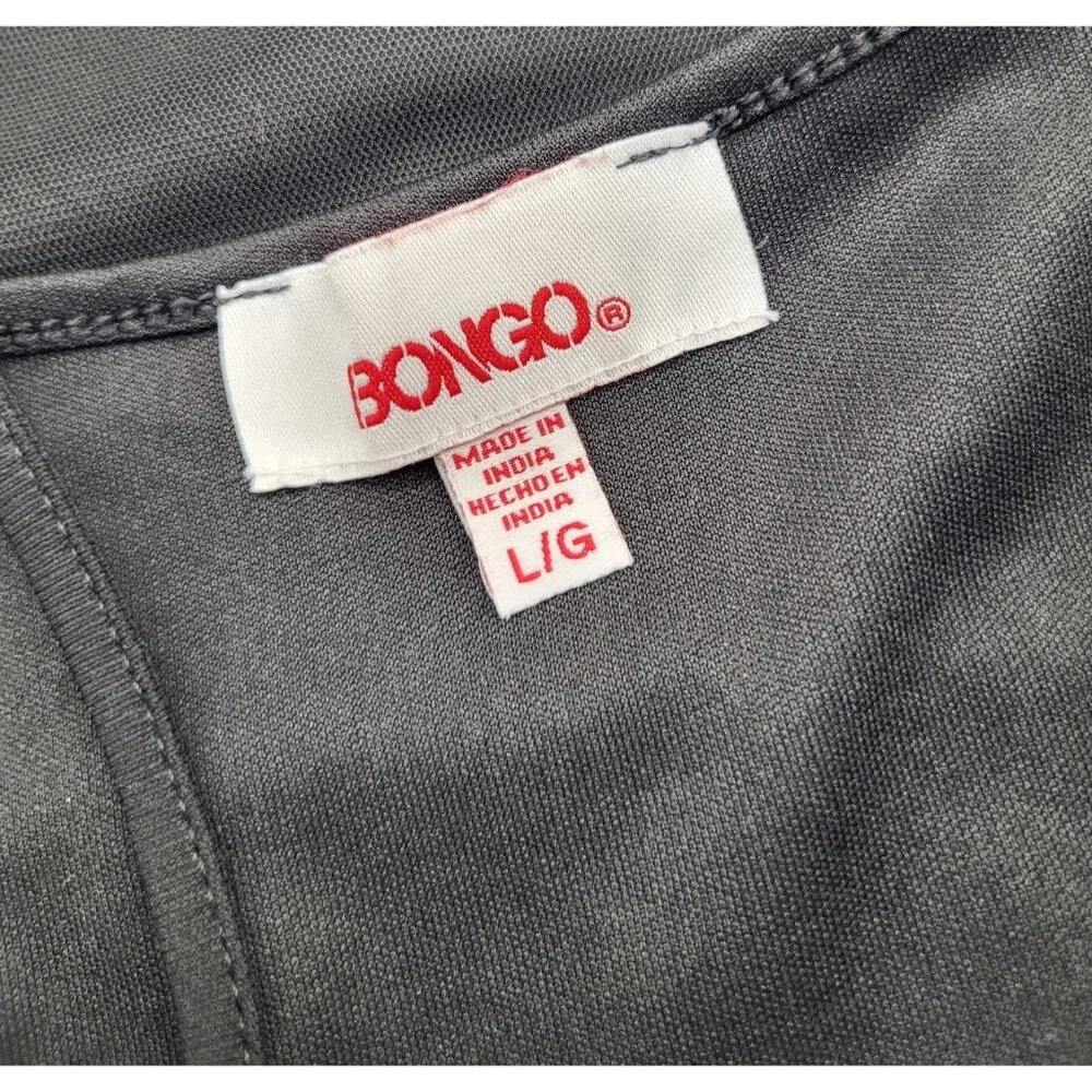 BONGO SZ LG Black Tulle Midi Dress Embroidered Whimsigoth Dark Grunge Emo y2k - Picture 4 of 10